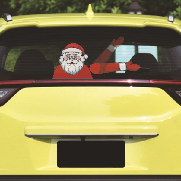 (2-pak) Julemanden Vinduevisker Bilsticker Uden Rem, Bagrude Bilsticker, Julegave Bilsticker (Stil 5)
