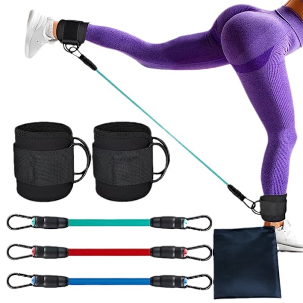 Ankelmotståndsbandset, Justerbart ankelrörband, 60 lbs, Tre olika motståndsband