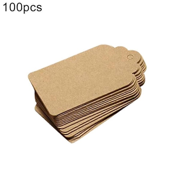 100 stk. Kraft Papir Hængemærker 5x3cm DIY Bryllupsfest Gave Dekoration Kraft Paper Color