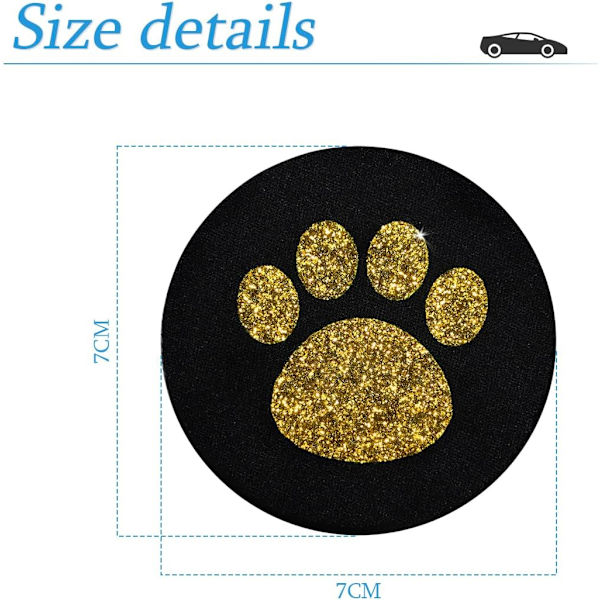 2 kpl Auton Kupinpidike Alustaa, Kimaltava Glitter-Tiivisteinen Koiranpennun Jälki Kupin Alusta, Kumipintainen Liukumaton Auton Juomatiiviste, Yleismaailmallinen Auton Sisustusvaruste Yellow