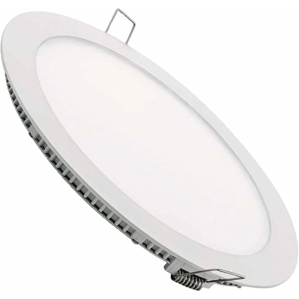 Set med 1 LED Infälld Downlight Rund Flat 1800 Lumen. Drivdon ingår (145mm, 9W, 3500K, Varmvit).