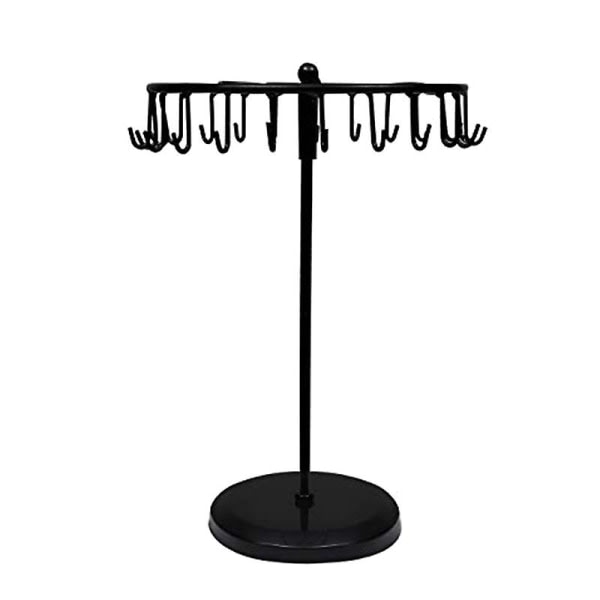 23 Kroge Roterende Halskæde Display Holder Vedhæng Armbånd Smykke Stativ Black