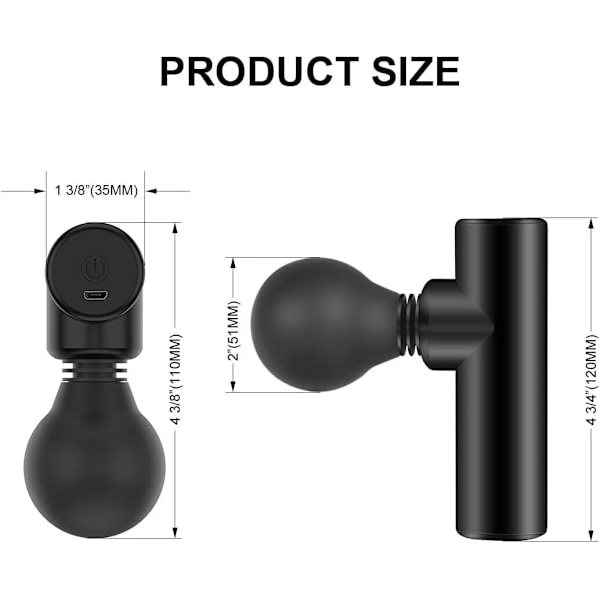 Mini massagepistol - portabel USB-laddning, 8 hastigheter supertyst, M