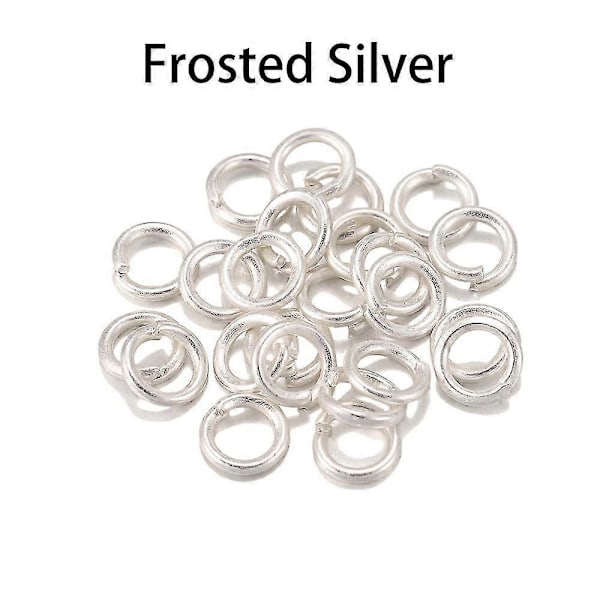 200 kpl/erä 4 5 6 8 10 mm hyppyrenkaita avorenkaita liittimiä tee-se-itse korujen löytämiseen ja valmistukseen Frosted Silver 5mm