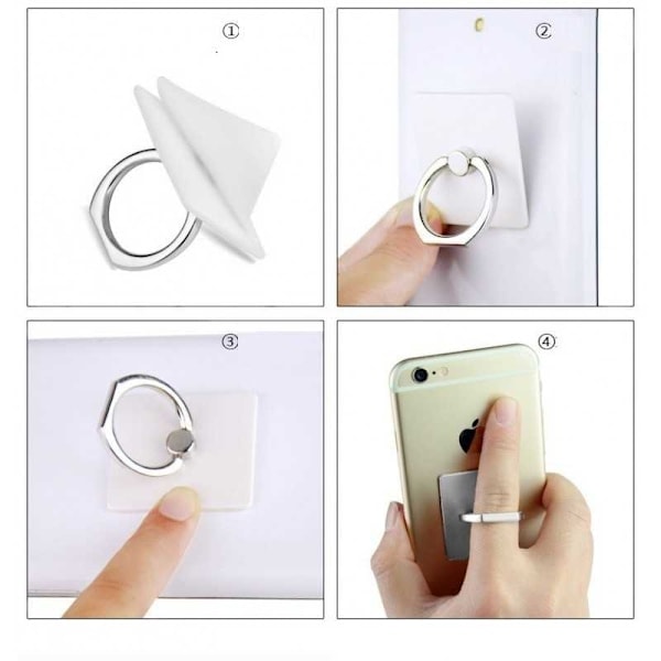 [2-pack] mobilringhållare silver
