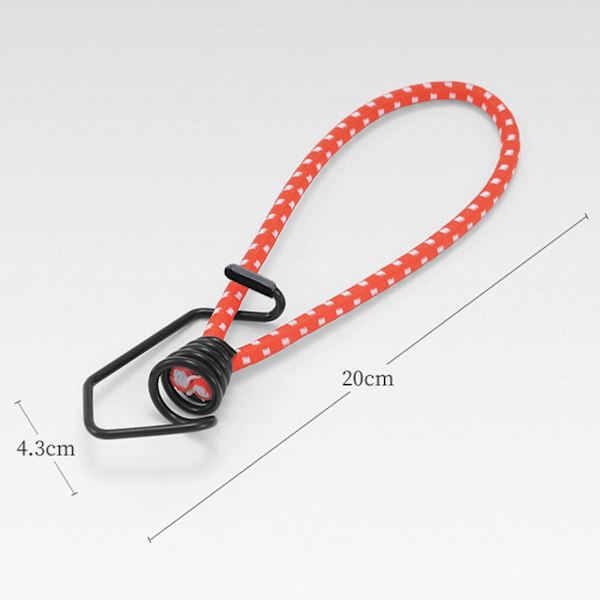 Joustoköysi koukulla 6mm Köysi Joustava Kuomukiinnikkeet Kuorma-autoihin Mainoksiin Retkeilyyn Musta Red 20cm