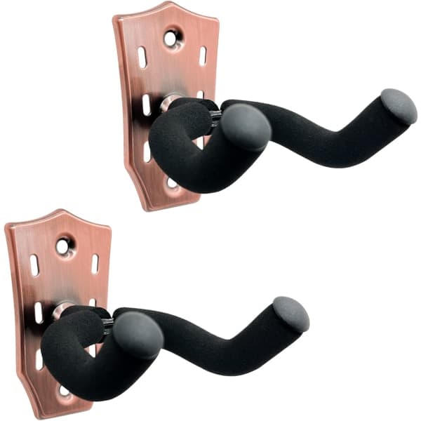 Väggmonterat gitarrställ 2-pack, metallgitarrhängare med skruvar, gitarrfäste med skyddande svamp, gitarrhållare lämplig för bas/gitarr