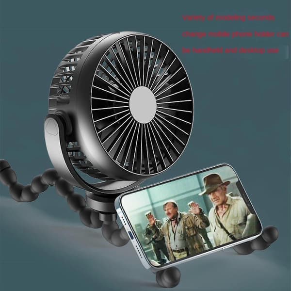 Blæksprutte Ventilator Klapvogn Usb Håndholdt Ventilator Multifunktionel Mini Ventilator