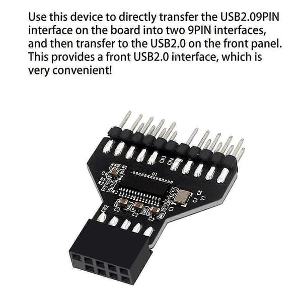 USB 2.0-stik til RGB USB2.0 9-benet interface splitter computeradapter