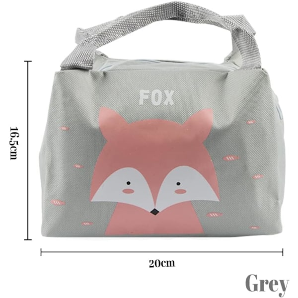 Lunchväska för flicka, Mini Isotherm Lunch Bag, Cooler Bag Kids, Picknickväska söt, Vattentät lunchväska, Fällbar lunchväska för arbete skola picknick Gray