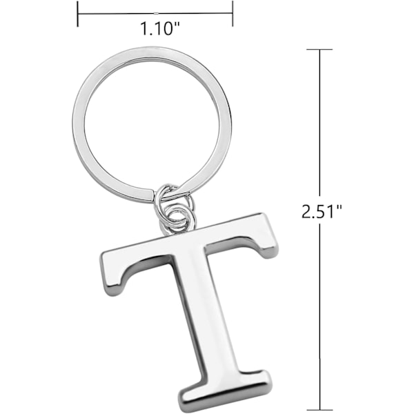 Nøkkelringbokstav - Initial Alphabet Key Ring Charm Bokstav T