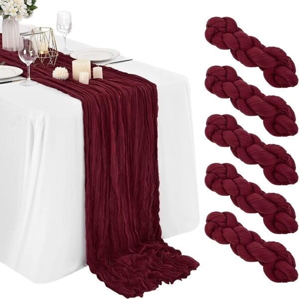 1:a Ostduk Bordslöpare Gasbind Bordslöpare LJUSGRÖN Wine Red