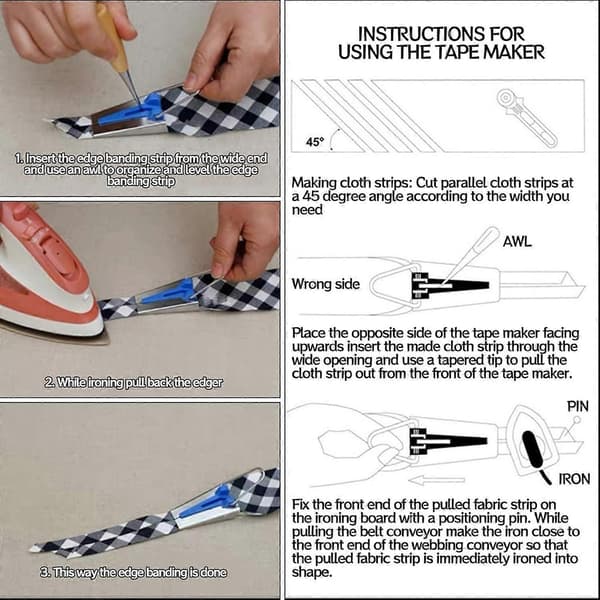 4 stk. Bias Tape Maker Sæt, Holdbar Hård Plast og Rustfrit Stål, Syning Binding Quilting Værktøjer, Perfekt til DIY Patchwork Kunst og Håndværk -Yx