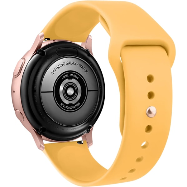 Silikonarmband för Samsung Galaxy Watch 6/5/4 för kvinnor och män, 20 mm mjukt ersättningsband för Samsung Watch 6/5/4 Ginger yellow
