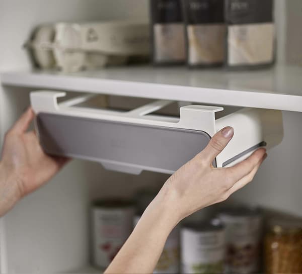 CupboardStore i skåp, köksförvaring under hylla kryddställ, organizer grå