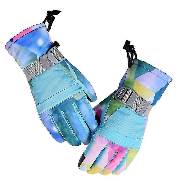 Skidhandskar Snowboardhandskar, Vattentäta Varma Vinterhandskar, Köldtåliga Touchscreen-handskar för Snö Blue L