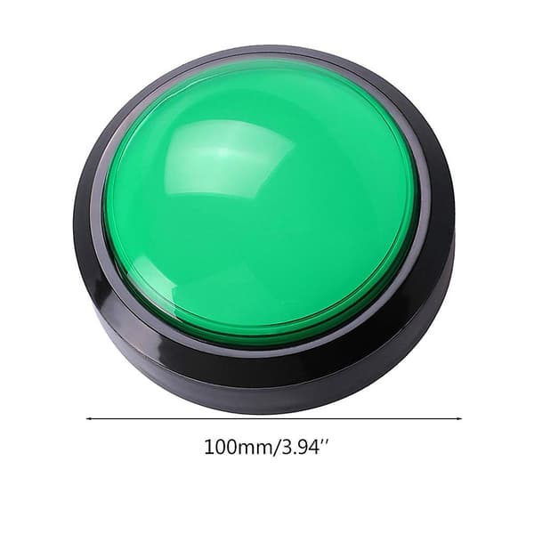 100mm Stor Rund Trykknapp LED-belyst med Mikrobryter for DIY Arcade White
