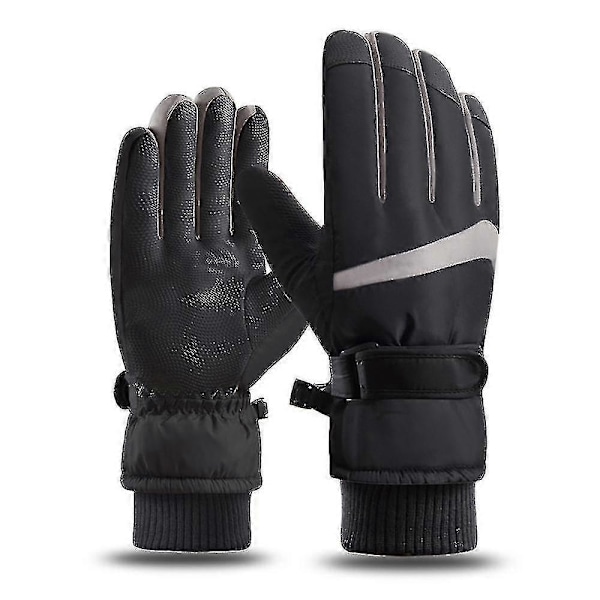 Talvihiihtohanskat miehille ja naisille, ulkoiluun, vedenpitävät, liukumattomat, kosketusnäyttö, S-XL Black M