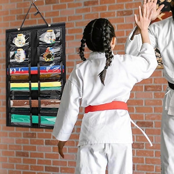 Väggmonterad förvaring för kampsportsbälten - Karatebälteshållare, hållbart ställ, Taekwondobältesorganisatör för Muay Thai MMA Judo