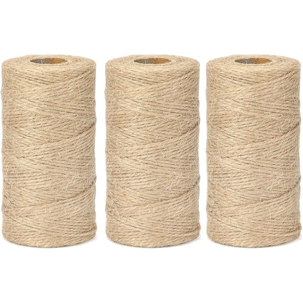 Jutehyssing, Naturlig hagehyssing, 2-tråds kunst- og håndverkshyssing i brun for DIY-håndverk; Hagebruk 1.5MM*300M