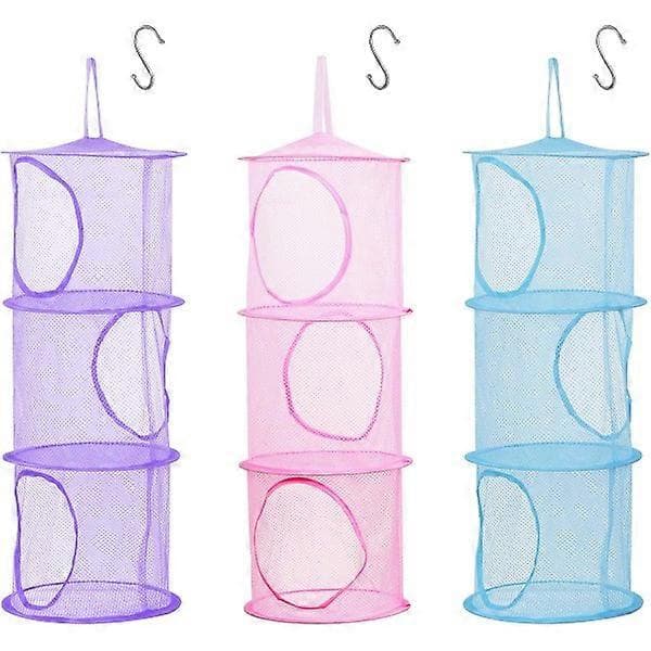 st förvaringsnät för barn (rosa, lila, blå-75*27 cm), hopfällbart nät Ba