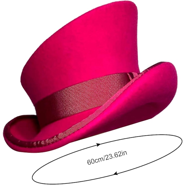 Asymmetrinen Korkea Hattu Villahattu Naiset Miehet Unisex Hattu Steam Punk Hattu Korkea Hattu Muodikkaat Nauha Koristeellinen Hattu Peitä Pää Miehille-yu Grey One Size