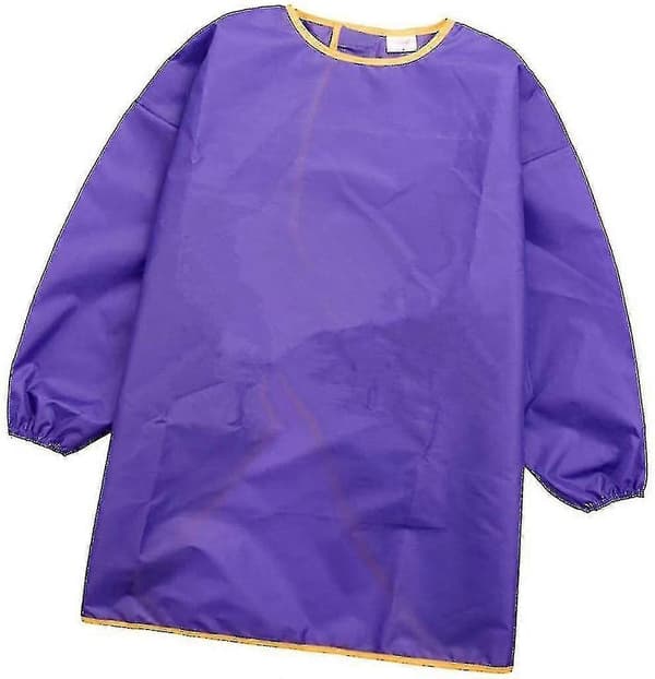 Målarrock för barn, förkläde för barn, haklapp blå, S G -Yx Purple M