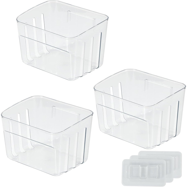 3PCS Organiser Oppbevaring, Veggmontert Kjøkkenskap Døroppbevaringsboks, for Skap, Spiskamre og Skuffer