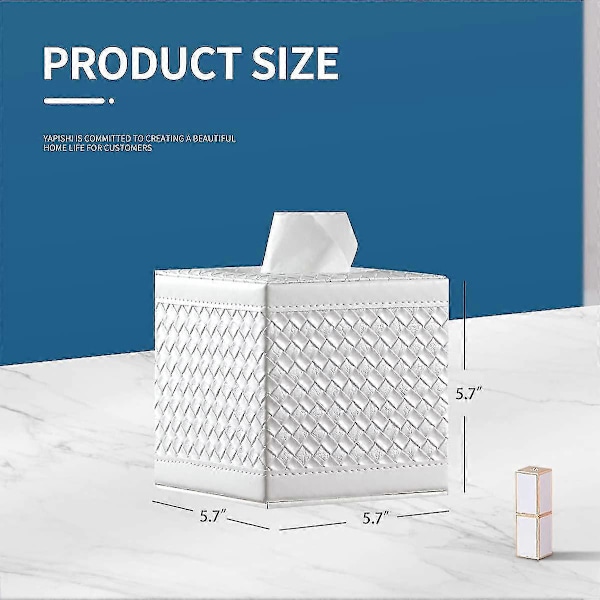 Servietboks Cover Firkantet, kompatibel Stor Størrelse, Servietboks Holder White Grid
