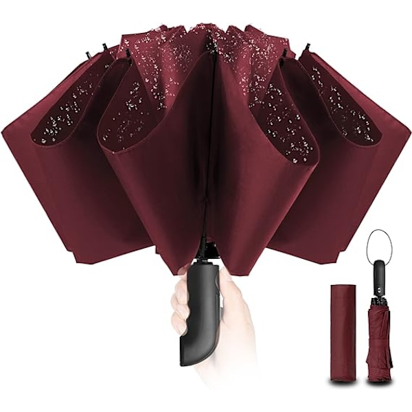 1PCS Compact Umbrella Windproof Strong - Automatic Windproof Inverted Umbrellas for Men and Women