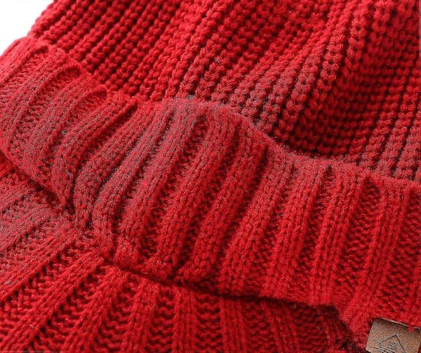 Hatt med skärm för män, vinter, stickad, tjock, utomhus Red One Size