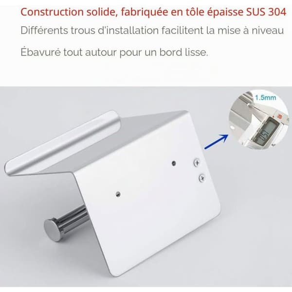 Toiletpapirholder - 1 Stykke - 304 Forkromet Rustfrit Stål - Med Telefonhylde - S