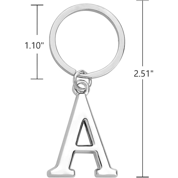 Nyckelring Brev - Initial Bokstav Nyckelring Charm Brev A