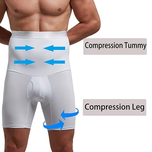 Slimmande boxershorts för män med hög midja white M