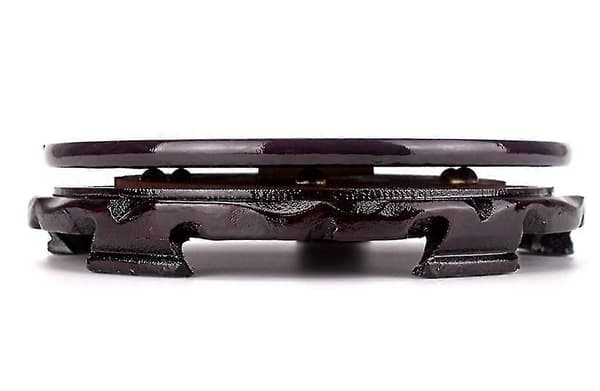 Rund Roterande Displayställ i Trä Vas Tekanna Bas Displayställ (12cm) 12CM