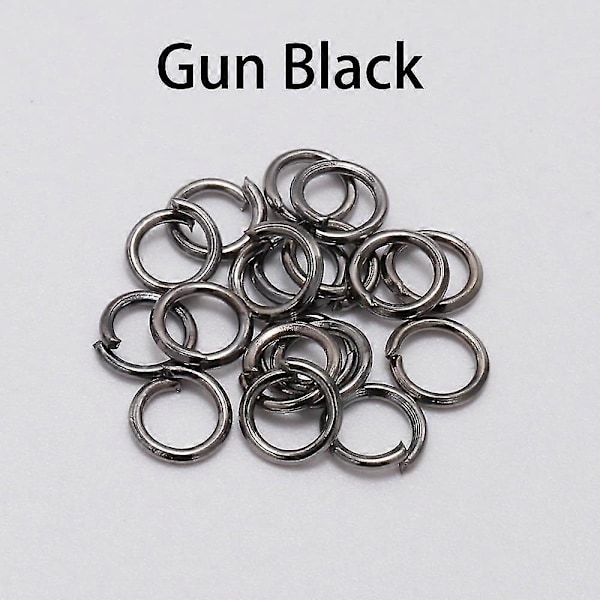 200 kpl/erä 4 5 6 8 10 mm hyppyrenkaita avorenkaita liittimiä tee-se-itse korujen löytämiseen ja valmistukseen Gunblack 4mm