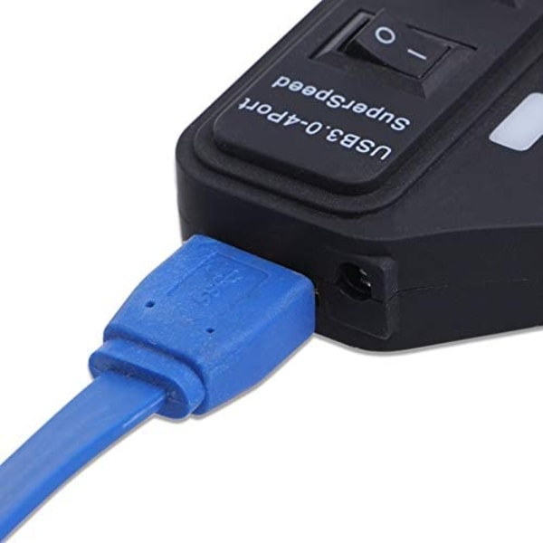 Splitter, höghastighets USB 3.0-hubb med 4 portar med switchindikator