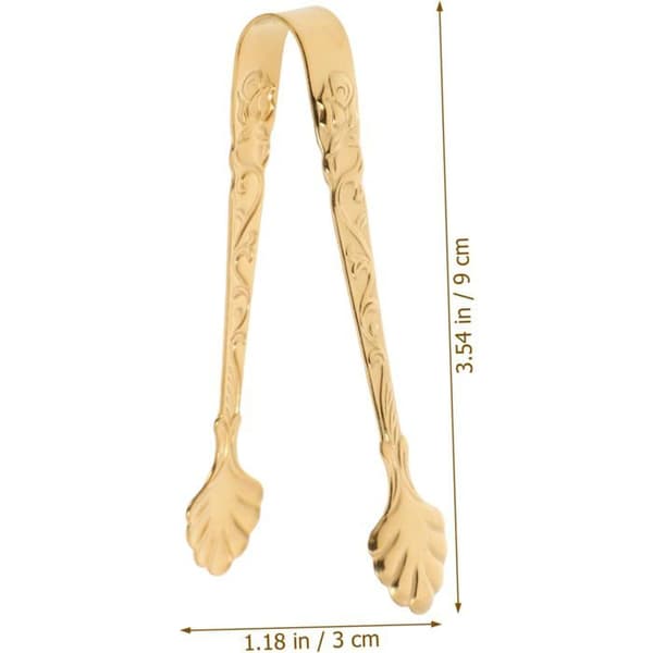 Madtang - 2 Stykker - Rustfrit Stål - Rosaguld Mønster - Buffetbar - 9 cm