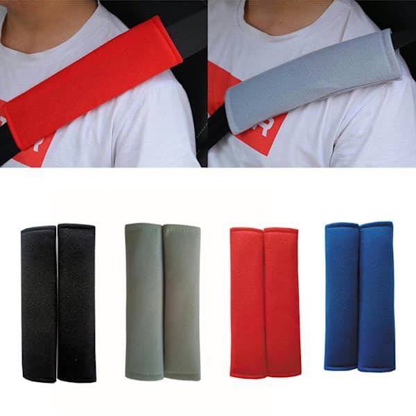 2 stk. Setebelteputer Komfortable Hypoallergeniske Bomulls Setebelte Skulderputer for Setebelte Blue
