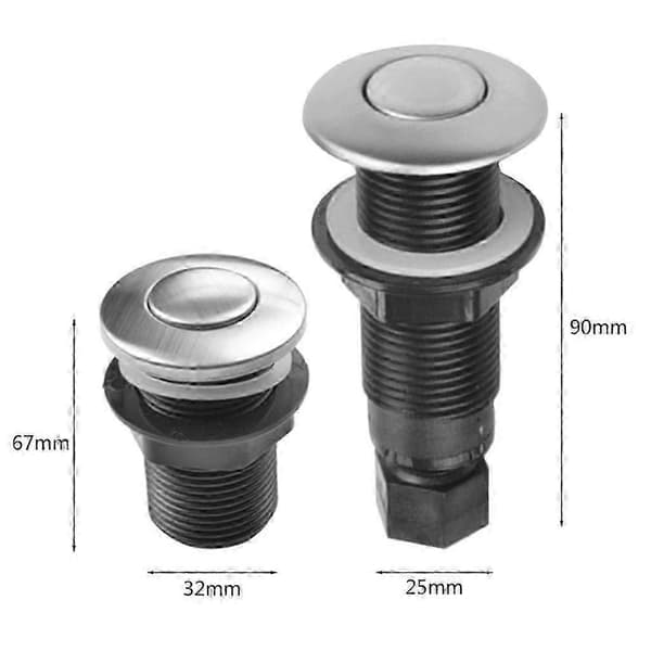 Professionell diskhoavfallskvarn Gör-det-själv Luftströmbrytare Kit för alla diskhoavfallskvarnar och badkar 32mm silver