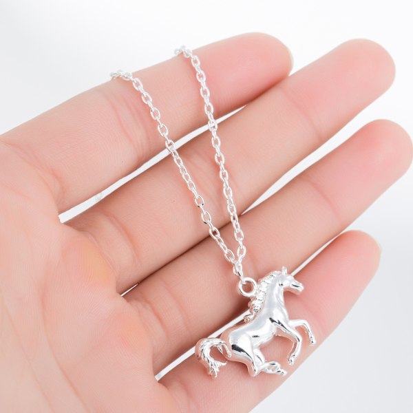 Halsband med hästhänge i 925 silver för barn