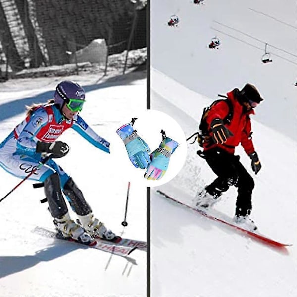 Skidhandskar Snowboardhandskar, Vattentäta Varma Vinterhandskar, Köldtåliga Touchscreen-handskar för Snö Blue L