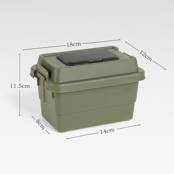 Camping Opbevaringsboks Udendørs Tissueboks med Låg til Rejser Hjem Madlavning Sort Green 18cmx12cmx11.5cm