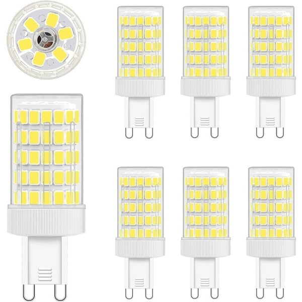 G9 LED-lampa Kalla Vit, 10W G9-lampa 6000K, 6-pack