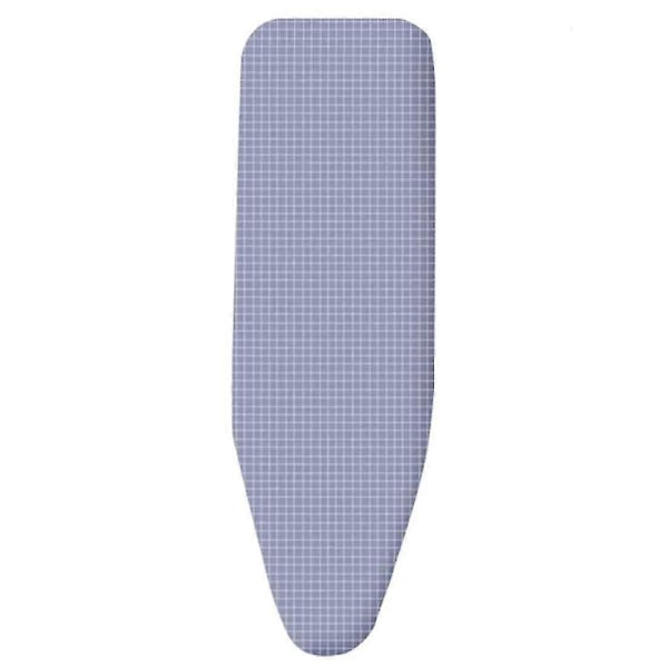 Uppgraderat Brännmärkesresistent Strykbrädsöverdrag med Tryckt Mönster, Dragsko och 2 Extra Förtjockade Kuddar Blue Grid 110 x 34 cm