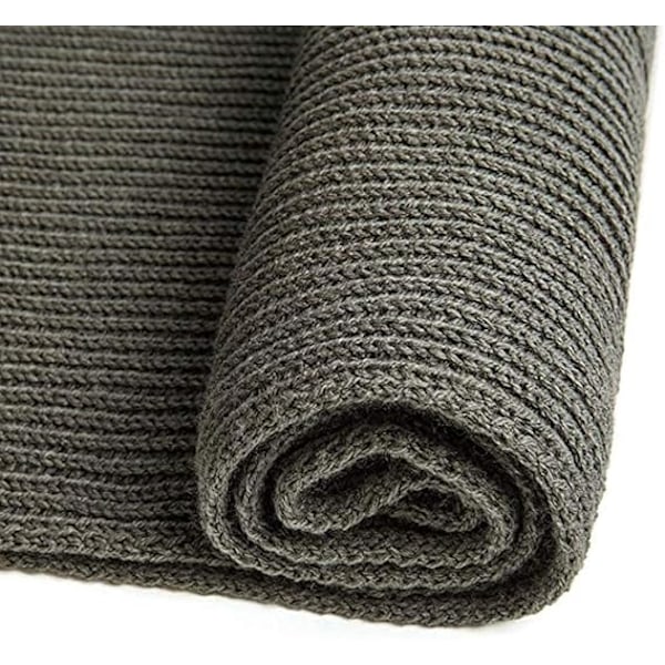 1 kpl Lämmin Syksy- ja Talvihuiv, Unisex Yksivärinen Talvi Kaula Lämmin Neulotu Huiv Grey