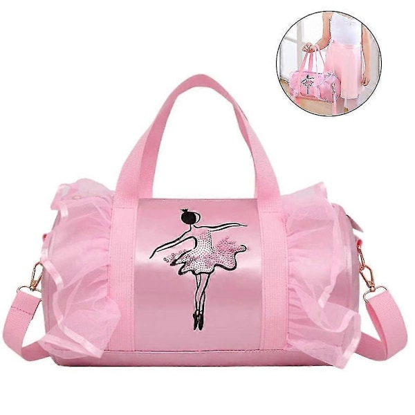Pige Ballet Dance Taske Pink Skuldertaske Crossbody Sportstaske