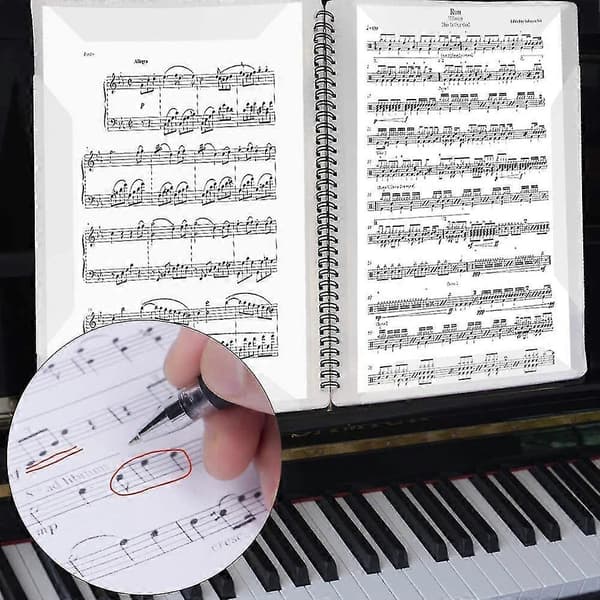 Musikkmappe A4 Størrelse Notearkmappe Dokumentholder Oppbevaringsmappe