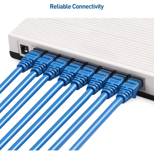 5-pack 10 Gbps snagfria korta Cat6 Ethernet-kablar (Cat6-kabel, Cat 6-kabel) Blue 2m