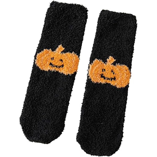 Fuzzy Sokker til Kvinder og Mænd - Bløde, Hyggelige, Vintervarme, Superbløde, Slippersokker med Grip, Hjemmesokker til Halloween